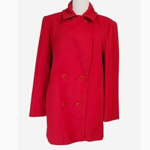 Pendleton80' Red Double Breasted Virgin Wool Coat‎ Women's Size 8